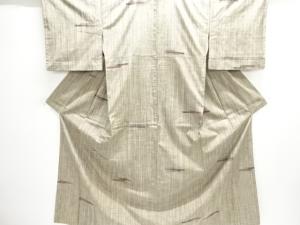 横段模様織り出し手織り紬着物